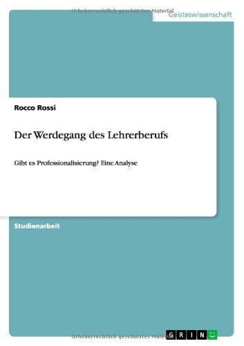 Cover for Rossi · Der Werdegang des Lehrerberufs (Book) [German edition] (2010)