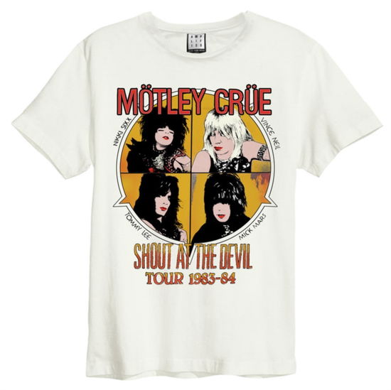 Motley Crue Shout At The Devil Amplified Vintage White Medium T Shirt - Mötley Crüe - Merchandise - AMPLIFIED - 5054488393807 - 