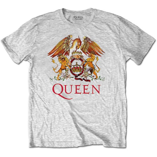Queen · Queen Kids T-Shirt: Classic Crest (9-10 Years) (T-shirt) [size 9-10yrs] [Grey - Kids edition]