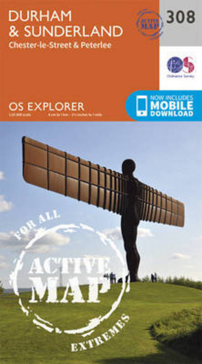 Cover for Ordnance Survey · Durham and Sunderland - OS Explorer Active Map (Map) [September 2015 edition] (2015)