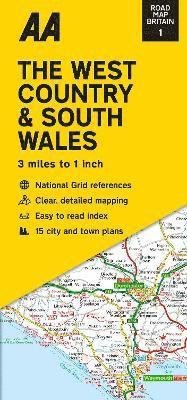Cover for Aa · Road Map The West Country &amp; South Wales - Road Map Britain (Kartor) [New edition] (2022)