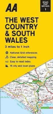 Cover for Aa · Road Map The West Country &amp; South Wales - Road Map Britain (Landkart) [New edition] (2022)