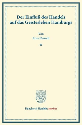 Cover for Baasch · Der Einfluß des Handels auf das (Book) (2013)