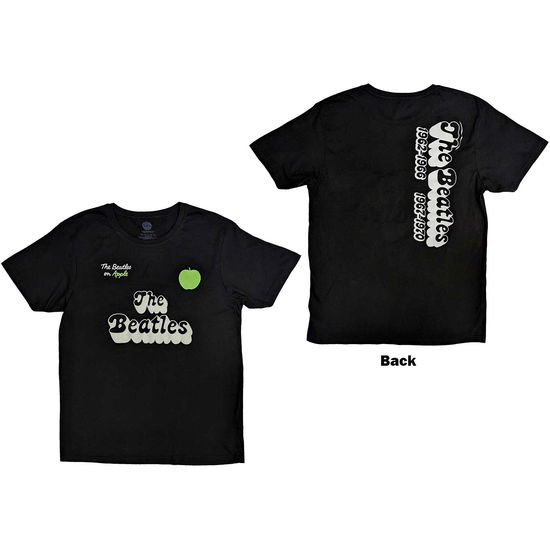 Cover for The Beatles · The Beatles Unisex T-Shirt: 70s Logo &amp; Years (Back Print) (T-shirt) [size S] (2023)