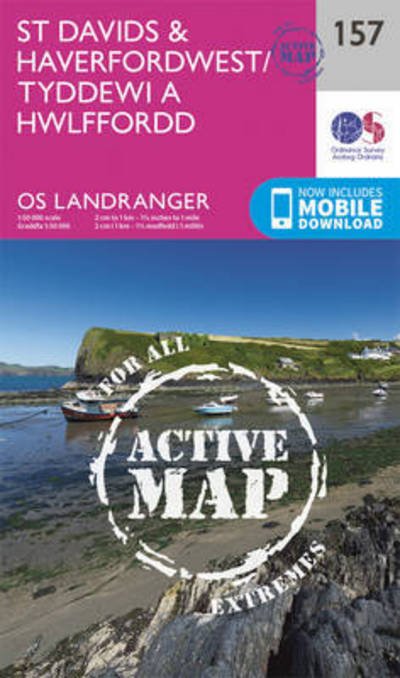Cover for Ordnance Survey · St Davids &amp; Haverfordwest - OS Landranger Active Map (Kort) [February 2016 edition] (2016)