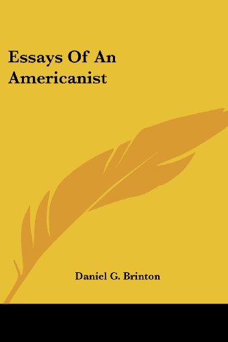 Cover for Daniel G. Brinton · Essays of an Americanist (Paperback Book) (2006)