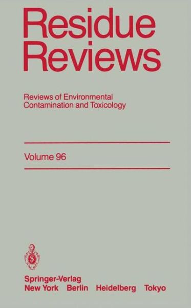 Cover for Francis A. Gunther · Residue Reviews: Reviews of Environmental Contamination and Toxicology - Reviews of Environmental Contamination and Toxicology (Paperback Book) [Softcover reprint of the original 1st ed. 1985 edition]