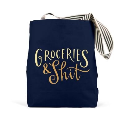 Cover for Em &amp; Friends · Em &amp; Friends Groceries &amp; Shit (Navy) Tote Bags (TØJ) (2021)