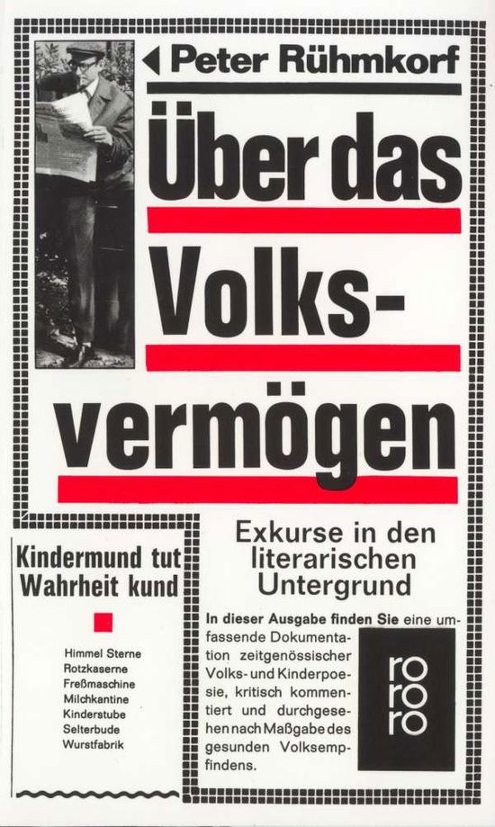 Cover for Peter Rühmkorf · Roro Tb.01180 RÃ¼hmk.Ãœber D.volksverm. (Book)