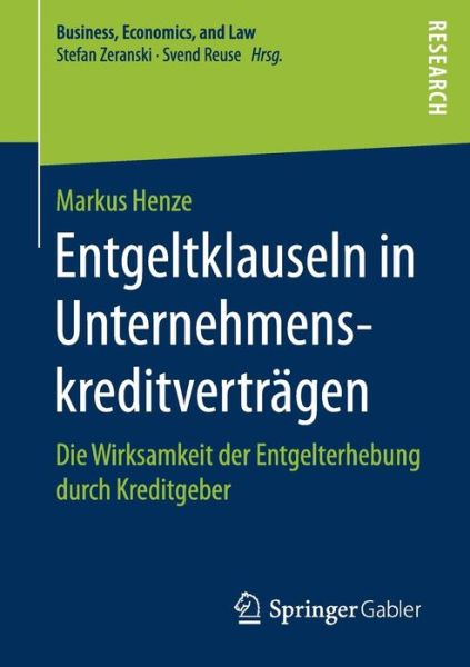 Cover for Henze · Entgeltklauseln in Unternehmenskr (Book) (2017)