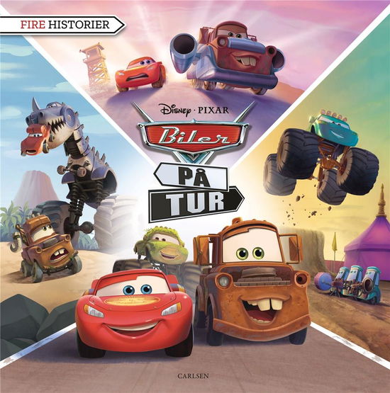 Cover for Disney Pixar · Biler på tur - fire historier (Innbunden bok) [1. utgave] (2023)