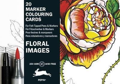 Cover for Pepin Van Roojen · Floral Images: Marker Colouring Cards Book (Hardcover Book) (2017)