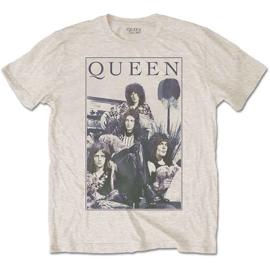 Cover for Queen · Queen Unisex T-Shirt: Vintage Frame (Sand) (T-shirt) [size S] [Neutral - Unisex edition] (2018)