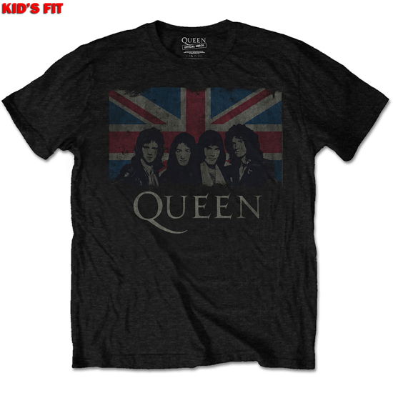 Queen Kids T-Shirt: Vintage Union Jack (7-8 Years) - Queen - Koopwaar -  - 5056368619809 - 