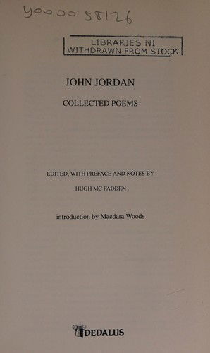 Cover for John Jordan · Collected Poems (Paperback Book) (1991)