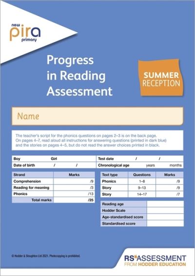 Cover for Colin McCarty · New PiRA Test R, Summer PK10 (Progress in Reading Assessment) (Print) (2021)