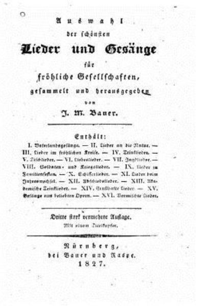 Cover for J M Bauer · Auswahl der schoensten lieder und gesange (Paperback Book) (2015)