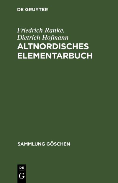 Cover for Friedrich Ranke · Altnordisches Elementarbuch (Paperback Book) (1988)