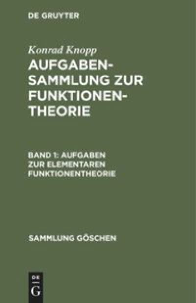 Cover for Konrad Knopp · Aufgaben zur elementaren Funktionentheorie (Hardcover Book) (1957)