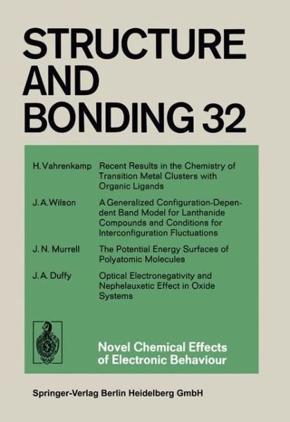 Cover for Xue Duan · Novel Chemical Effects of Electronic Behaviour - Structure and Bonding (Taschenbuch) [Softcover reprint of the original 1st ed. 1977 edition] (2013)