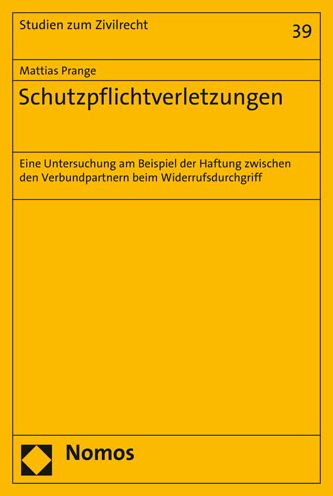 Cover for Prange · Schutzpflichtverletzungen (Book) (2020)