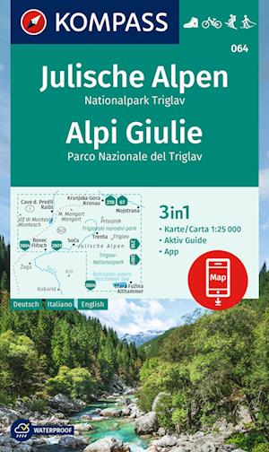 Kompass Wanderkarte: Julische Alpen - Nationalpark Triglav - Alpi Giulie, Kompass Walking Maps 064 - Mair-Dumont / Kompass - Książki - Kompass - 9783991540809 - 3 czerwca 2024