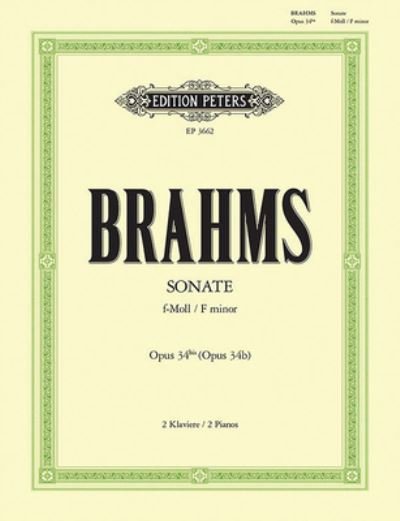 Cover for Johannes Brahms · Sonata for 2 Pianos in F Minor Op. 34b (Paperback Bog) (2022)
