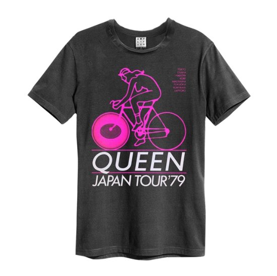 Queen Japan Tour 79 Amplified Vintage Charcoal Medium T Shirt - Queen - Merchandise - AMPLIFIED - 5054488685810 - May 5, 2022