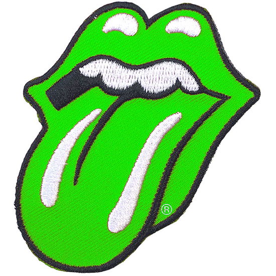 The Rolling Stones Standard Woven Patch: Classic Tongue Green - The Rolling Stones - Mercancía -  - 5056170694810 - 