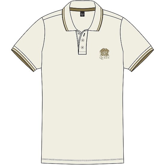 Queen Unisex Polo Shirt: Crest Logo - Queen - Marchandise -  - 5056368608810 - 