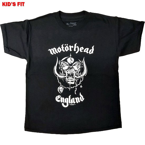 Motörhead · Motorhead Kids T-Shirt: England (9-10 Years) (T-shirt) [size 9-10yrs] [Black - Kids edition]
