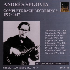 Cover for Andrés Segovia · Andrés Segovia - Complete Bach Recordings 1927-1947 Idis Klassisk (CD) (2000)