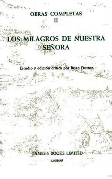 Cover for Gonzalo de Berceo · Los Milagros de Nuestra Senora (Obras Completas II) - Monografias A (Paperback Book) (1971)