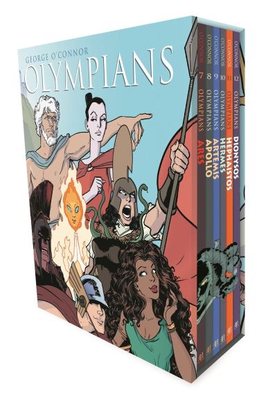 Cover for George O'Connor · Olympians Boxed Set Books 7-12: Ares, Apollo, Artemis, Hermes, Hephaistos, and Dionysos - Olympians (MISC) (2022)