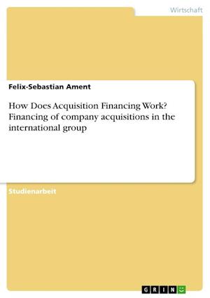 Cover for Felix-Sebastian Ament · How Does Acquisition Financing Work? Financing of company acquisitions in the international group (Paperback Book) (2021)