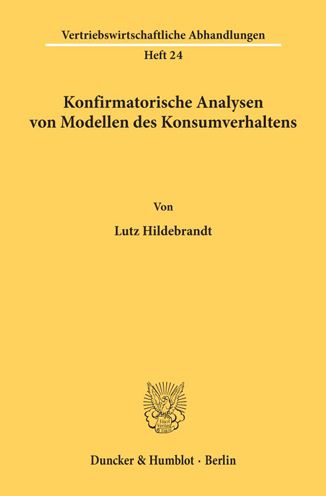 Cover for Hildebrandt · Konfirmatorische Analysen v (Book) (1983)