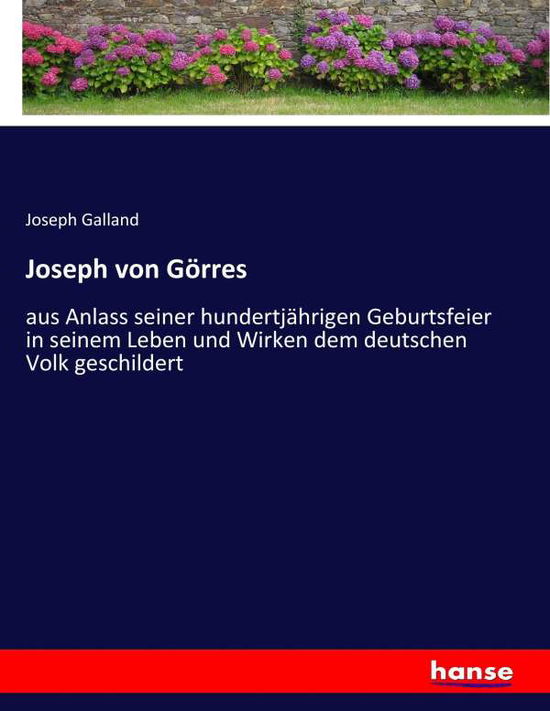 Cover for Galland · Joseph von Görres (Book) (2017)