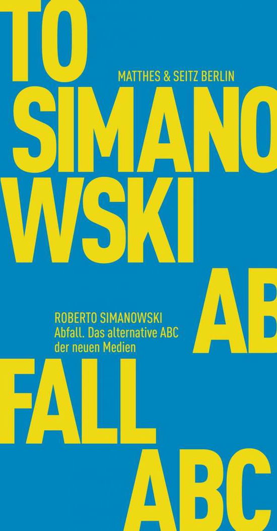 Cover for Simanowski · Abfall (Buch)