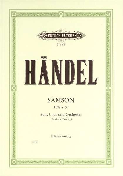 Cover for Handel · Samson HWV 57 (1742) -Oratorium (Bog)