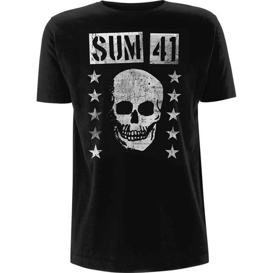 Sum 41 Unisex T-Shirt: Grinning Skull - Sum 41 - Fanituote - PHDM - 5056012005811 - maanantai 28. marraskuuta 2016