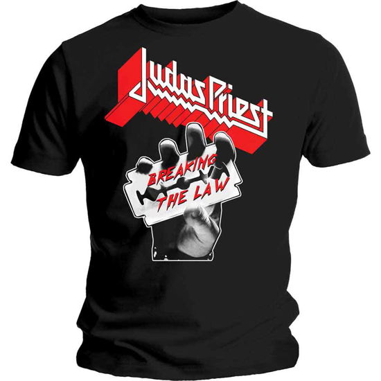 Judas Priest Unisex T-Shirt: Breaking The Law - Judas Priest - Gadżety - PHM - 5056170639811 - 26 listopada 2018