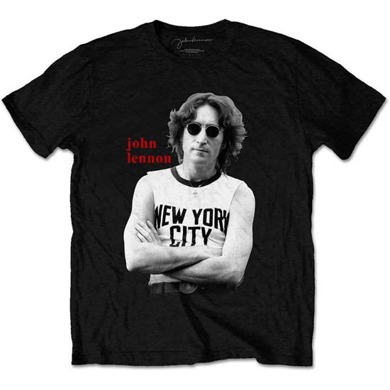 John Lennon Unisex T-Shirt: New York City B&W - John Lennon - Produtos -  - 5056368685811 - 