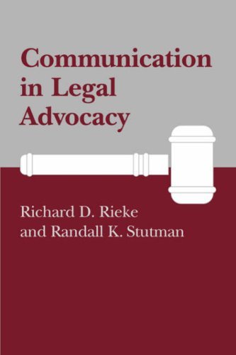 Cover for Rieke · Communication in Legal Advocacy (Studies in Rhetoric / Communication) (Hardcover Book) (1992)