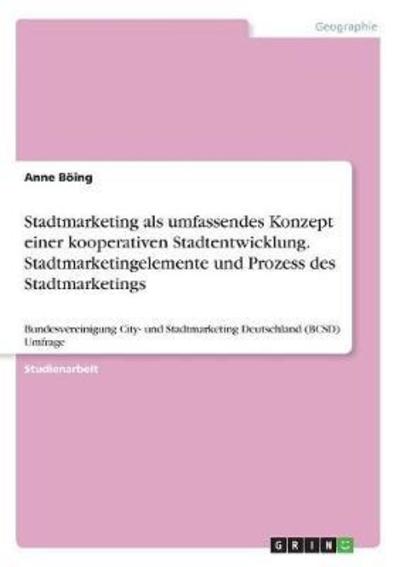 Cover for Böing · Stadtmarketing als umfassendes Ko (Book)