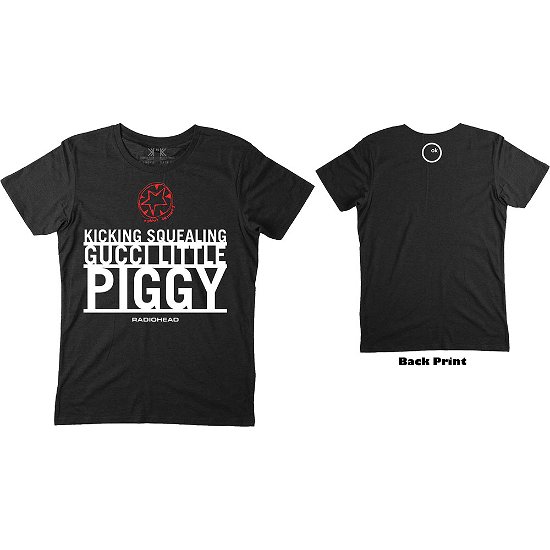 Radiohead Unisex T-Shirt: Gucci Piggy (Back Print) - Radiohead - Koopwaar -  - 5056368675812 - 