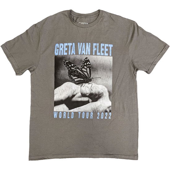 Greta Van Fleet Unisex T-Shirt: World Tour Butterfly - Greta Van Fleet - Merchandise -  - 5056737284812 - September 19, 2024