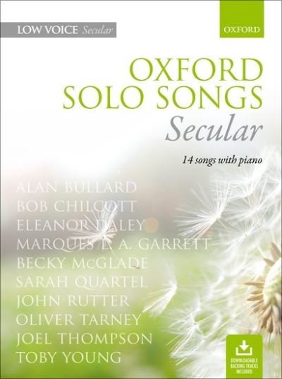Cover for Oxford · Oxford Solo Songs: Secular: 14 songs with piano (Partituren) [Low voice book + downloadable backing tracks edition] (2021)