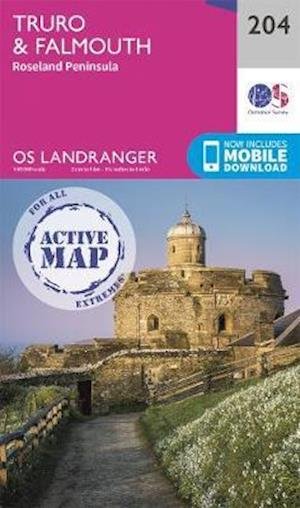 Cover for Ordnance Survey · Truro &amp; Falmouth: Roseland Peninsula - OS Landranger Active Map (Landkart) (2020)