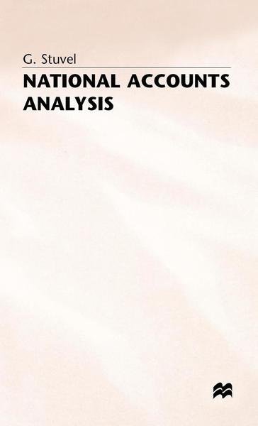 Cover for G Stuvel · National Accounts Analysis (Hardcover bog) (1986)