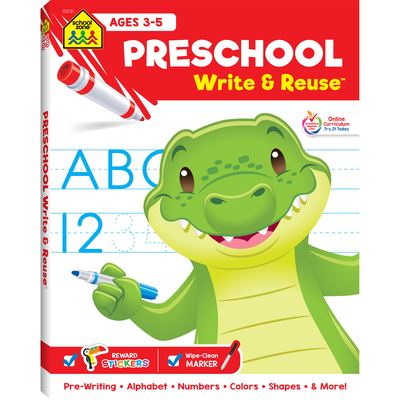 Cover for School Zone · School Zone Preschool Write &amp; Reuse Workbook (Paperback Book) (2019)